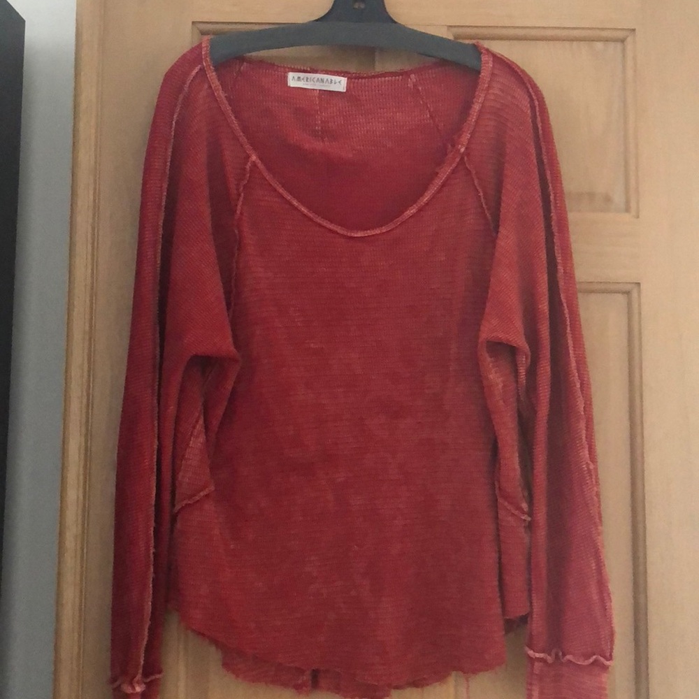 Long sleeve waffle shirt